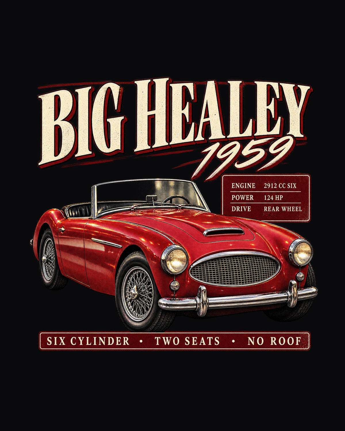 Austin-Healey 3000 Mk I BN7 Archive Panel Shirt, Big Healey design only