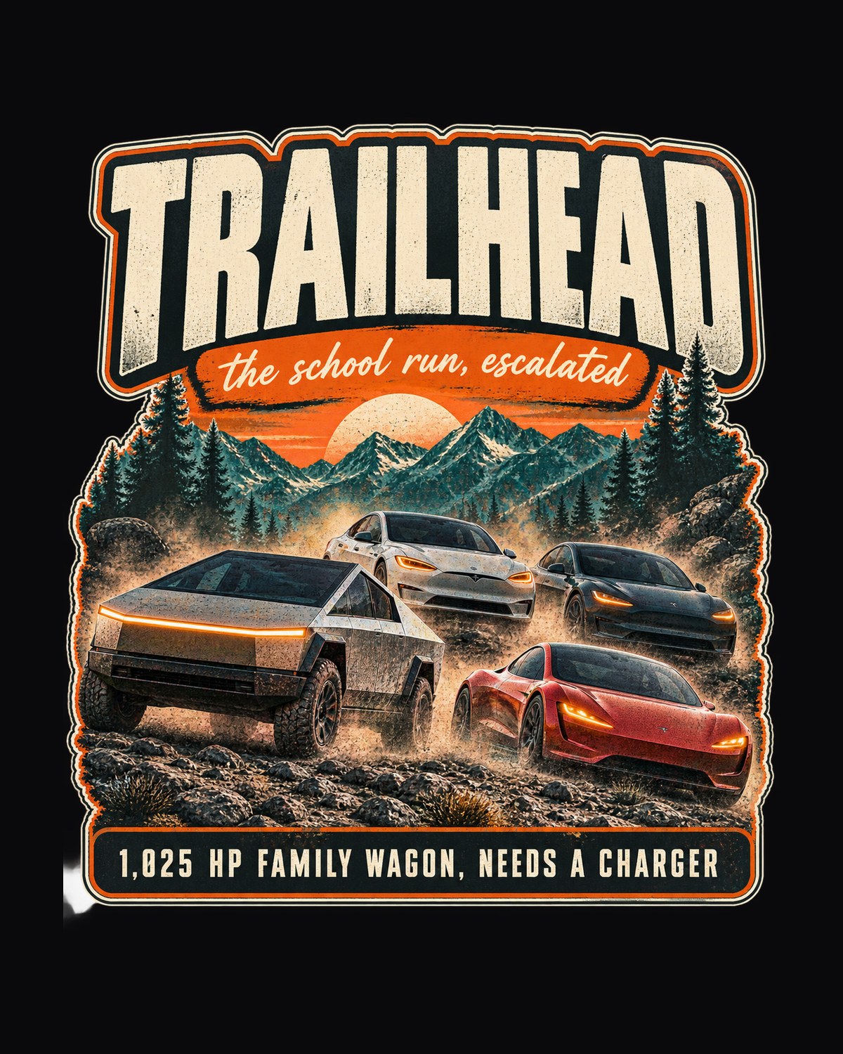 Rivian R1S Trailhead Street Poster Shirt, Family Wagon Print design only
