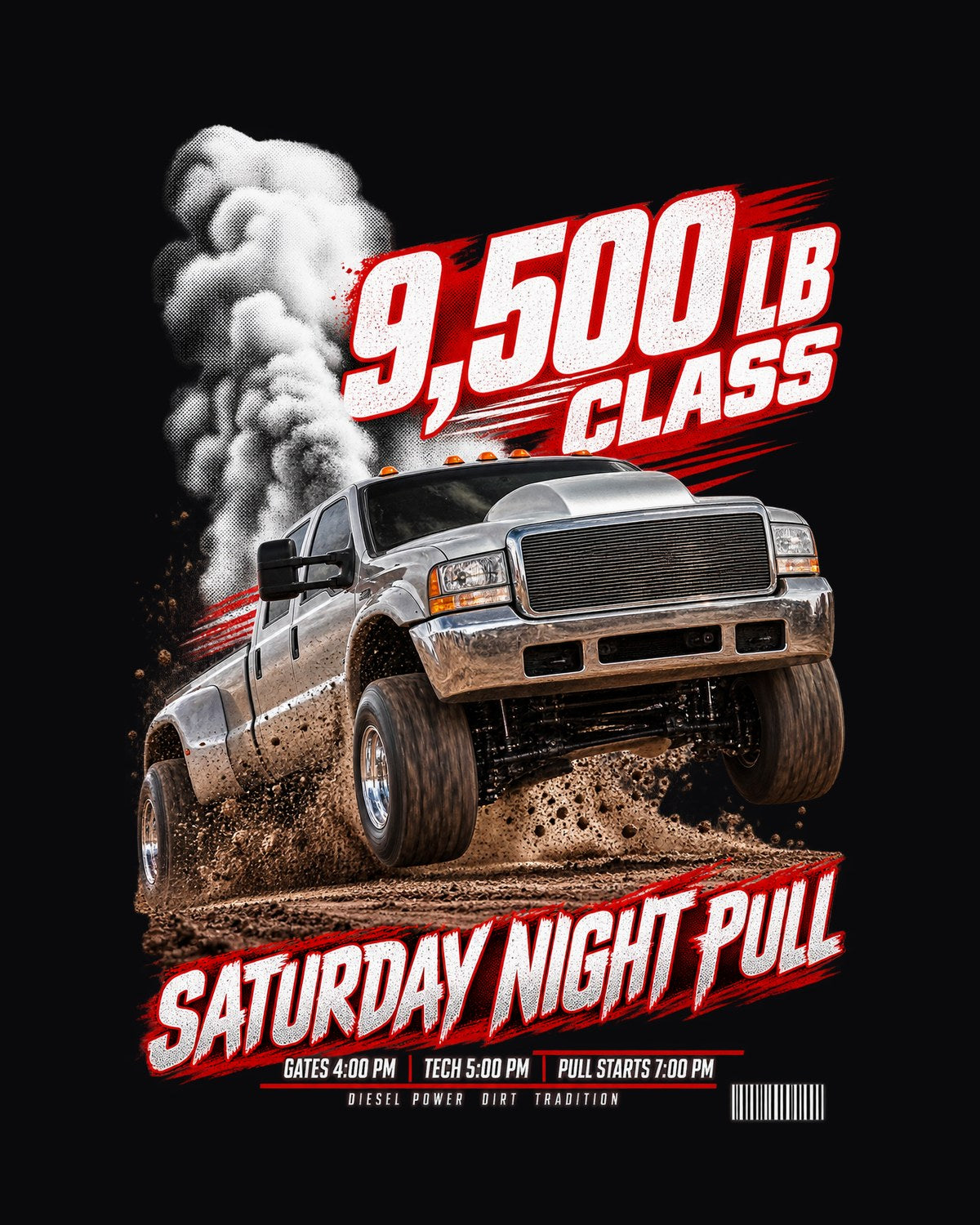 Ram 2500 2nd Gen 24V Race Poster Tee, Saturday Night Pull design only