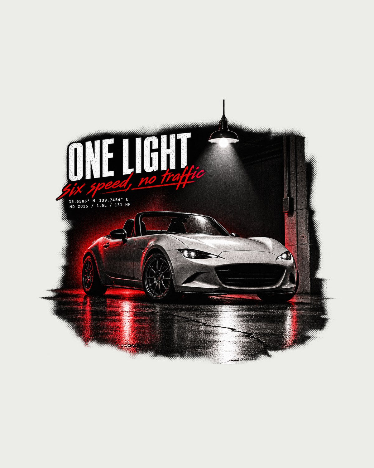 Mazda MX-5 ND Garage Night Shirt, 1.5L Six-Speed print design only