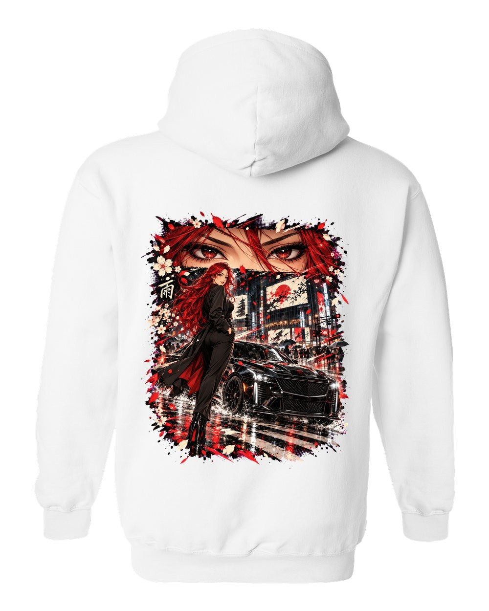 Cadillac CT5-V Blackwing Anime Girl Pull Over Hoodie White back