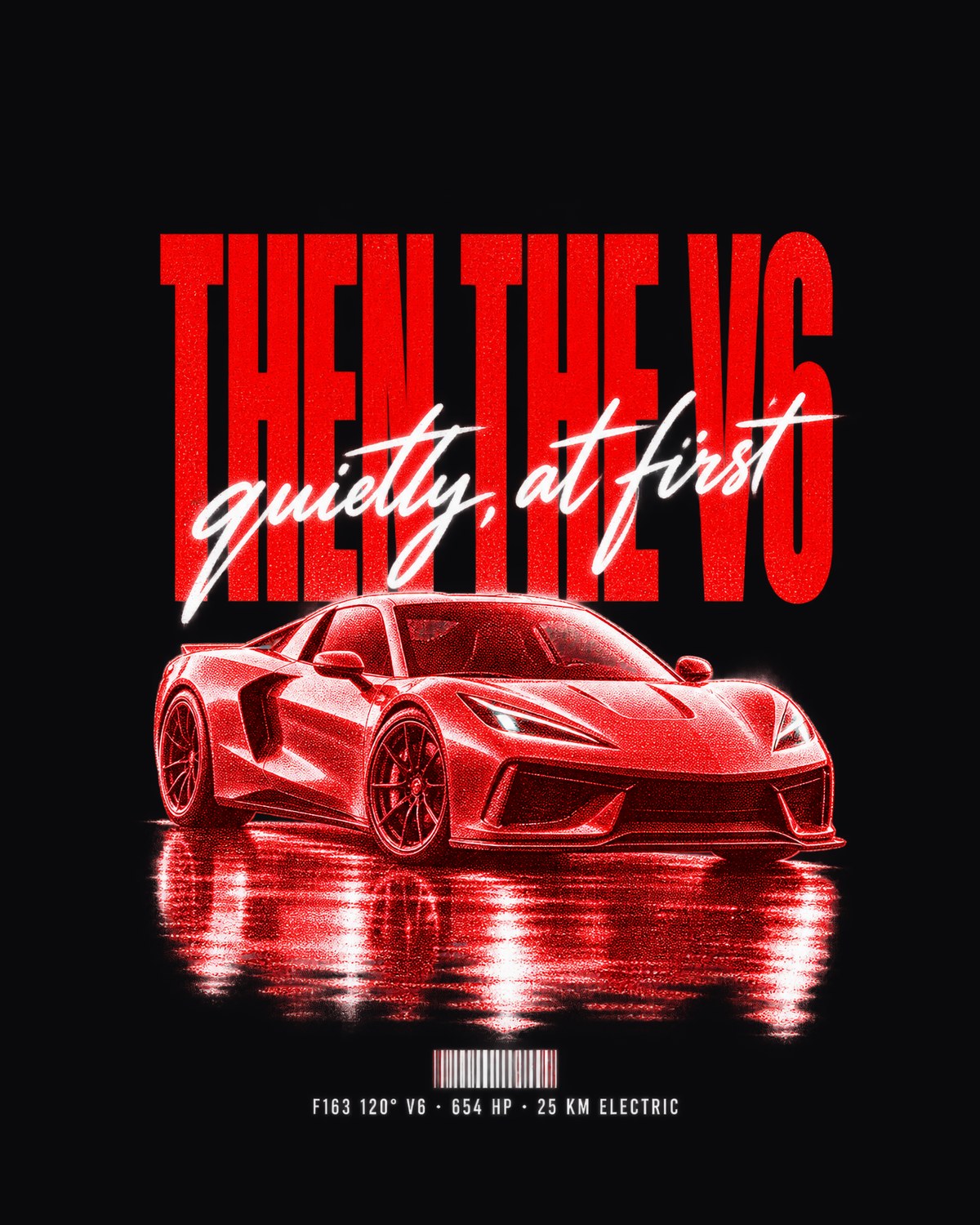 Ferrari 296 GTB F163 V6 Hybrid Street Poster Shirt, Car Gift design only