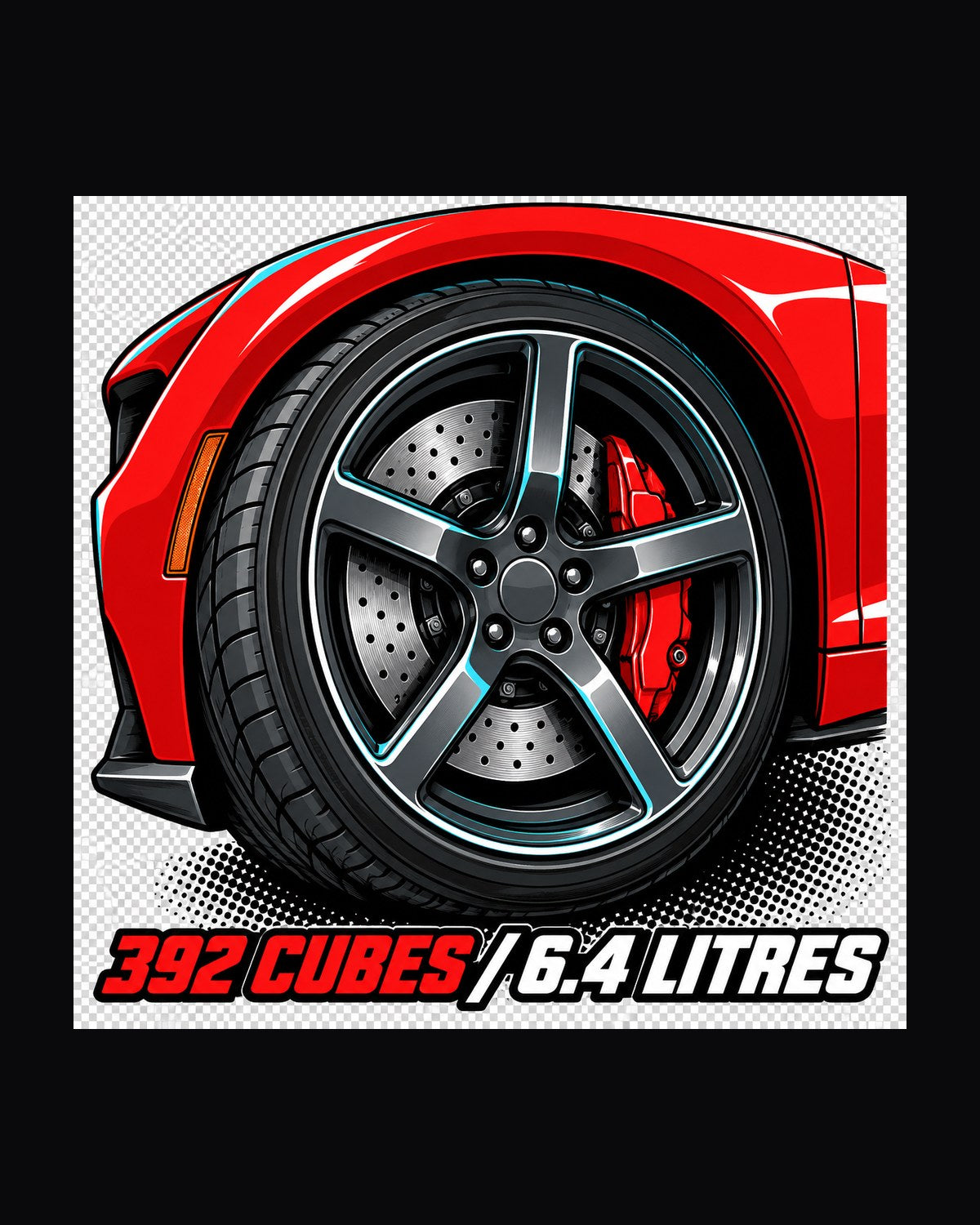 2018 Dodge Challenger SRT 392 Halftone Shirt, 6.4 Litres design only