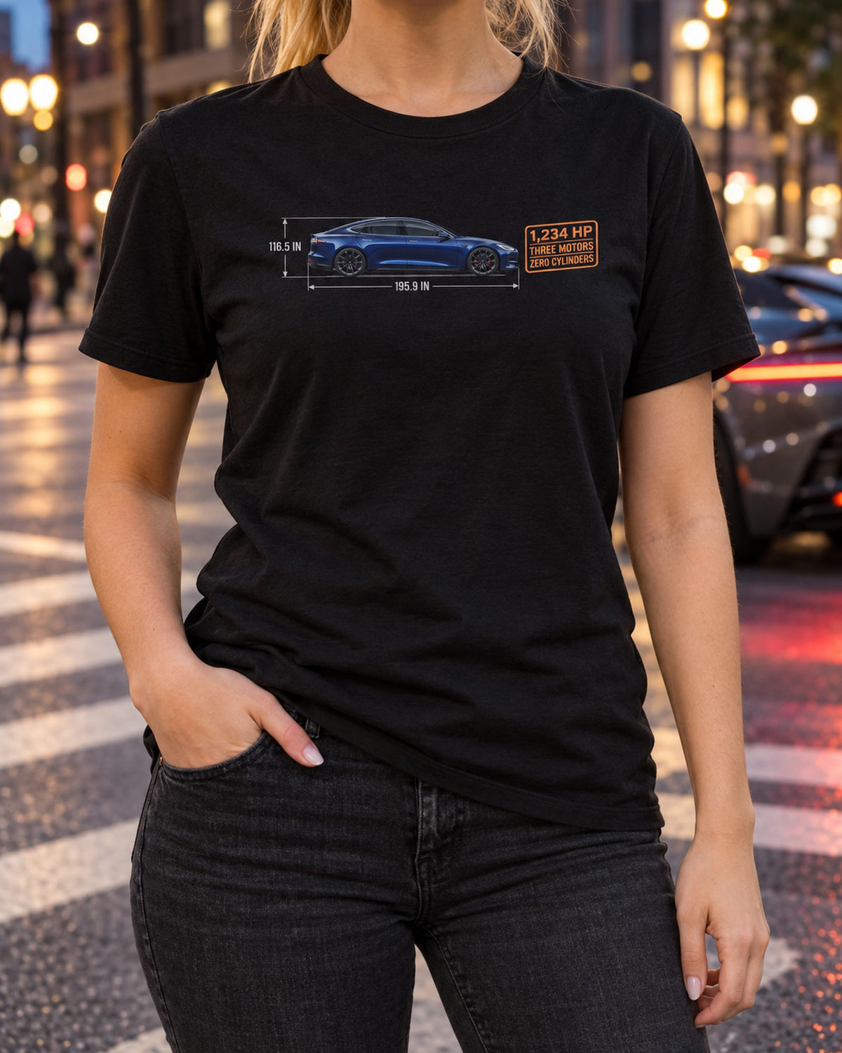 Lucid Air Sapphire 2023 Dimension Blueprint Shirt, 1,234 HP T-Shirt Black worn hero