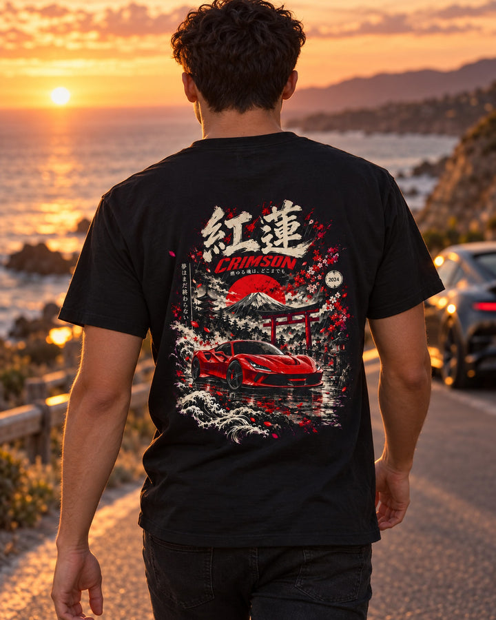 Ferrari F8 Tributo Crimson Shirt, Hoodie & More T-Shirt Black worn hero