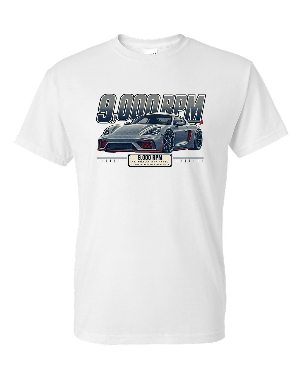 Halftone front three-quarter print of the Ferrari 458 Speciale white t-shirt front view with the design
