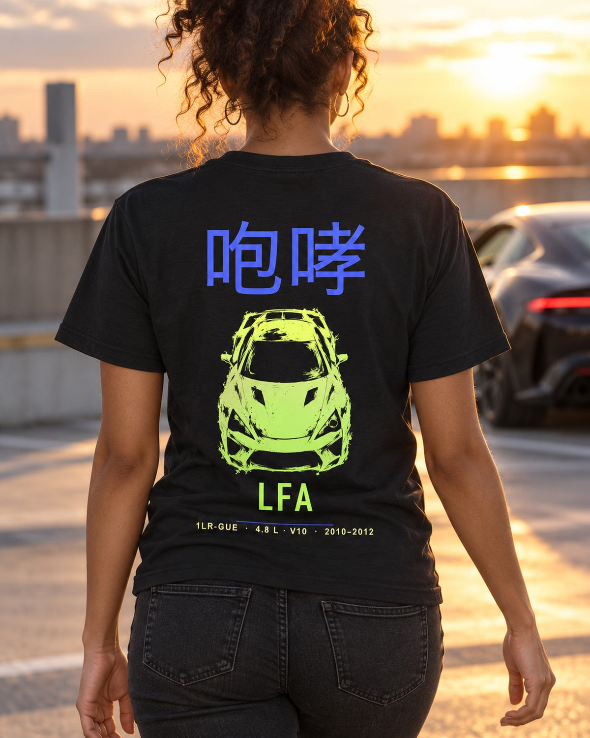 LFA 1LR-GUE Full-Back Graphic Tee T-Shirt Black worn hero