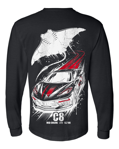 C8 Corvette Manta Long Sleeve T-Shirt