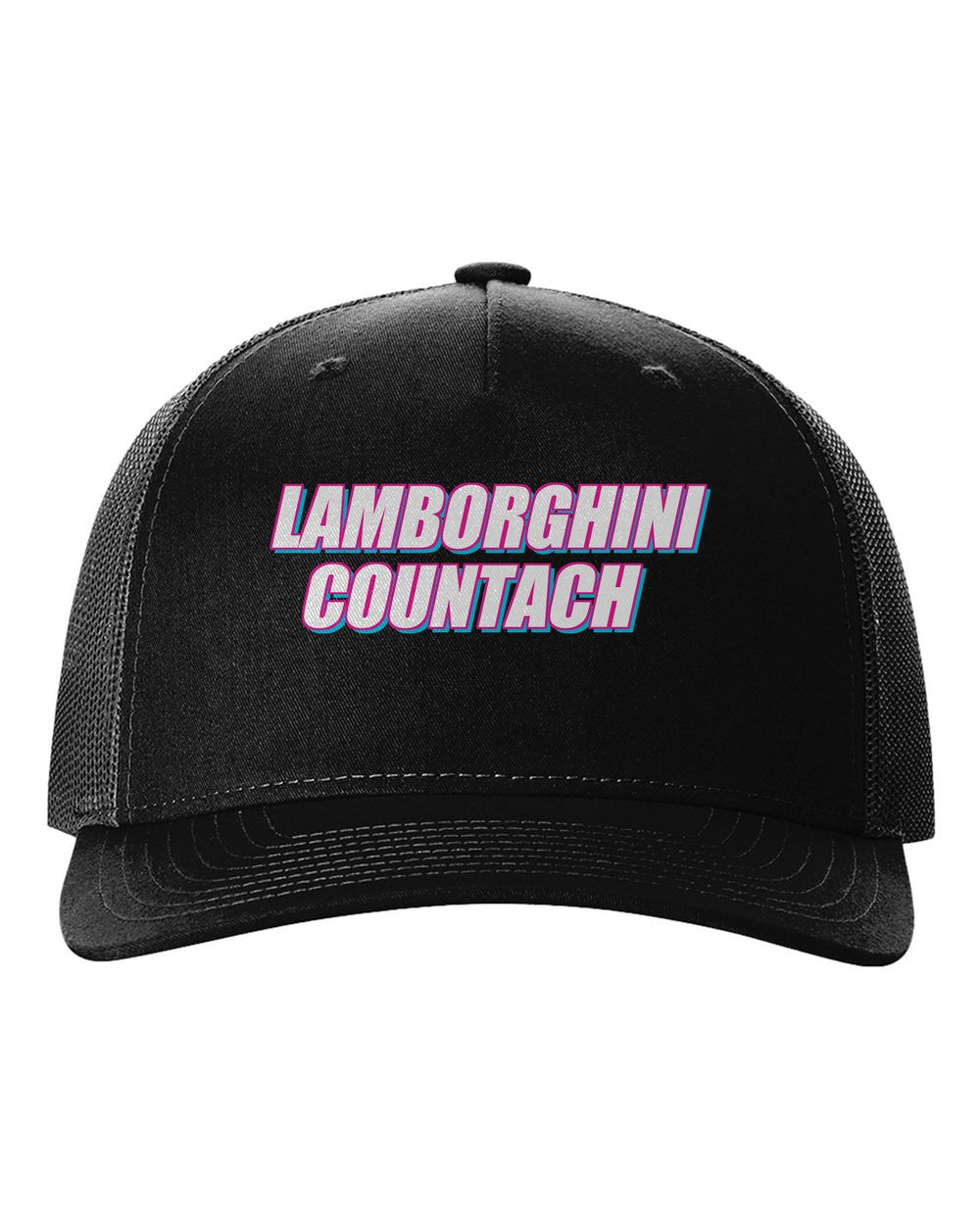 black hat front view with car name