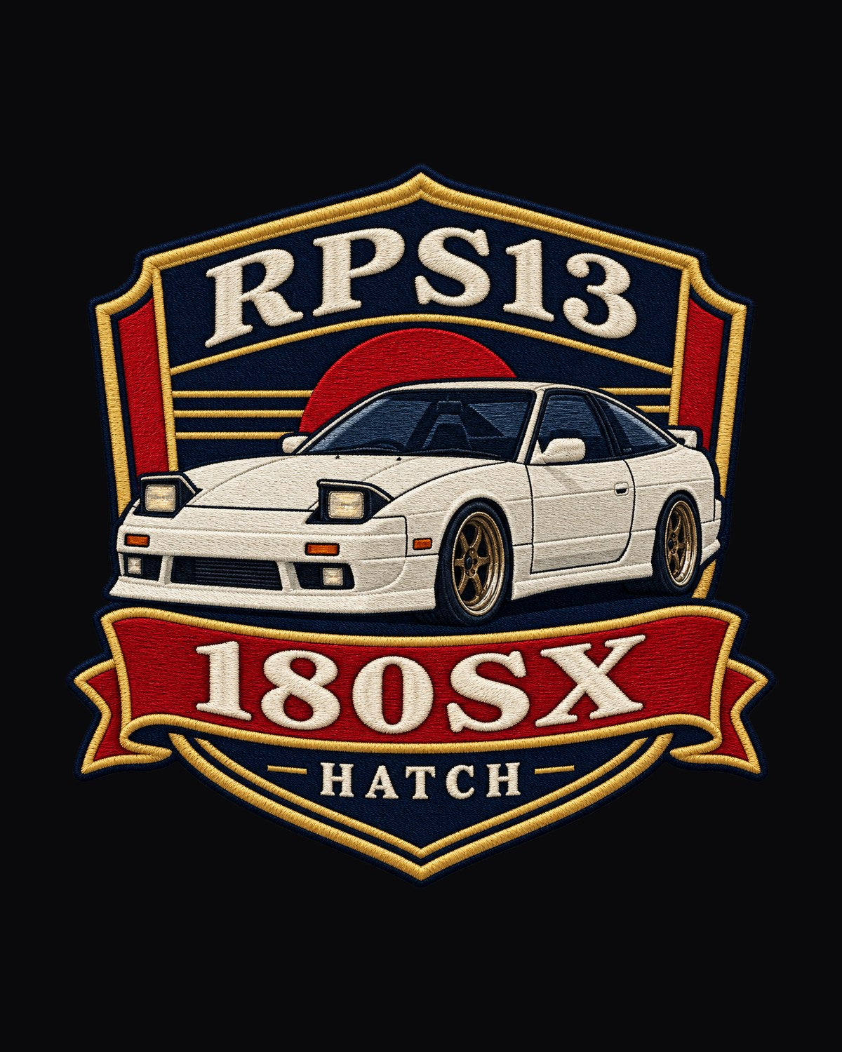 Nissan 180SX RPS13 Hatch Shield Crest Graphic Tee design only