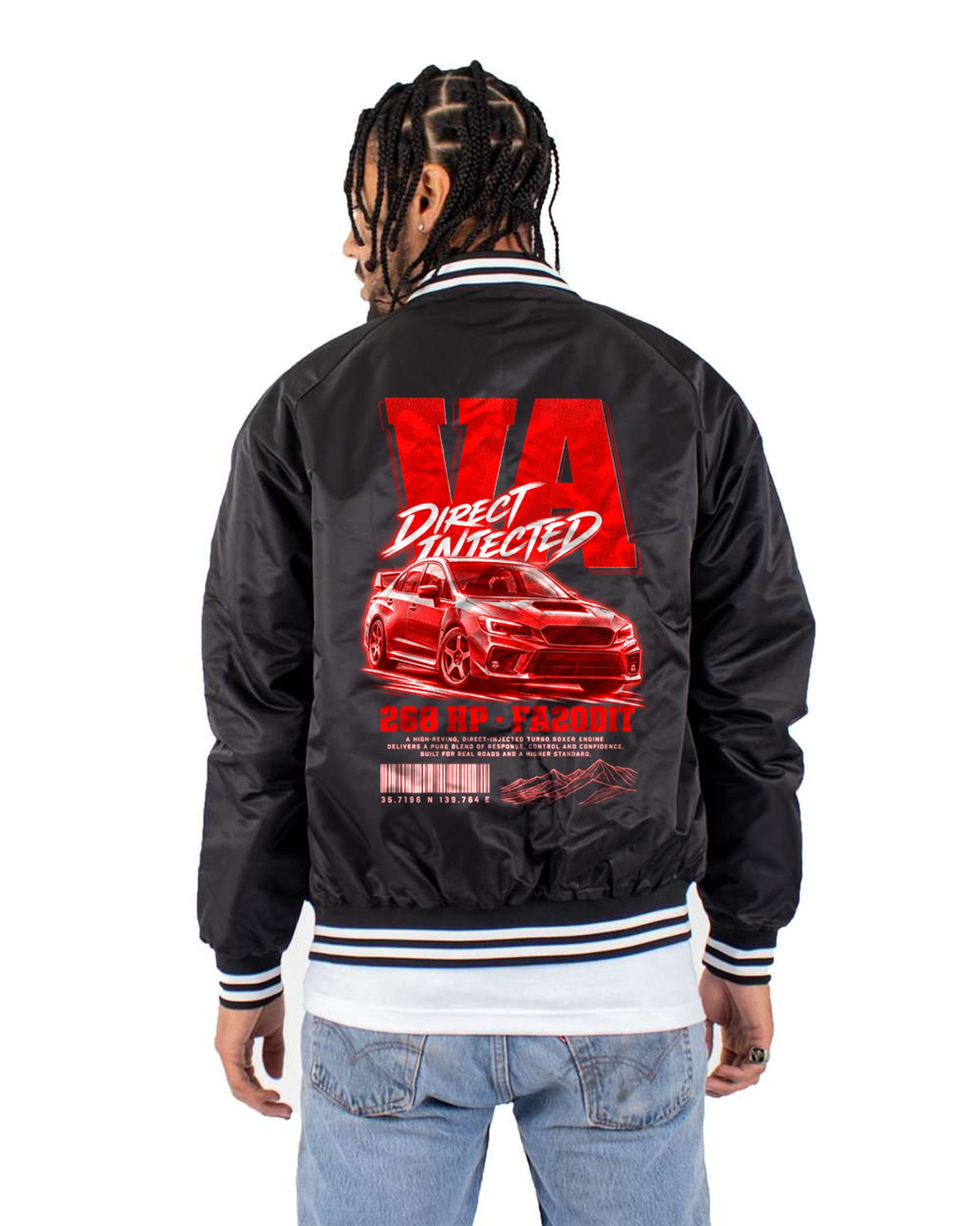 Subaru WRX VA Direct Injected FA20DIT Street Poster Shirt Bomber Jacket Black back