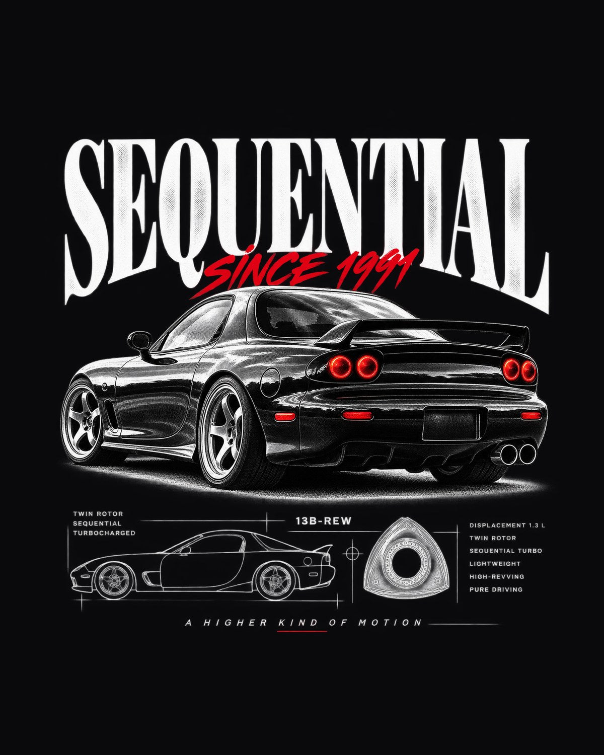 Mazda RX-7 FD3S Sequential Since 1991 Editorial Shirt design only