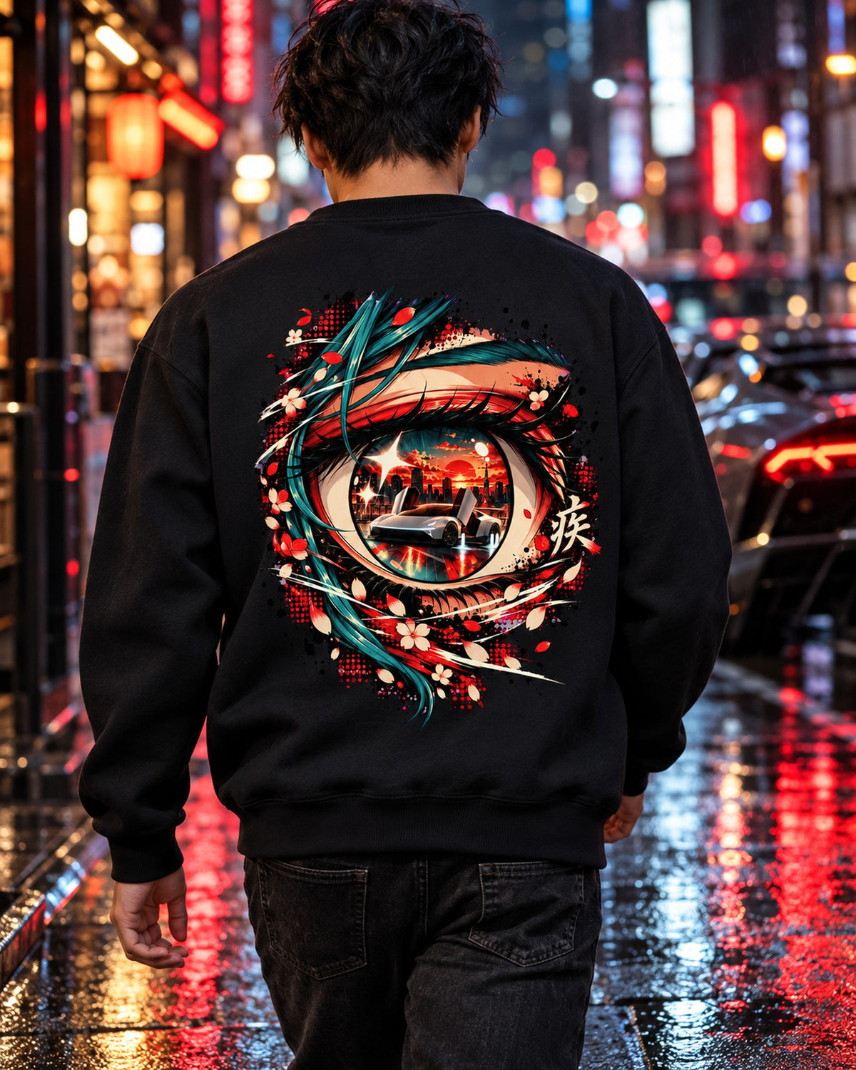 Tesla Roadster 2026 Anime Girl Shirt, Hoodie & More Crewneck Black worn hero