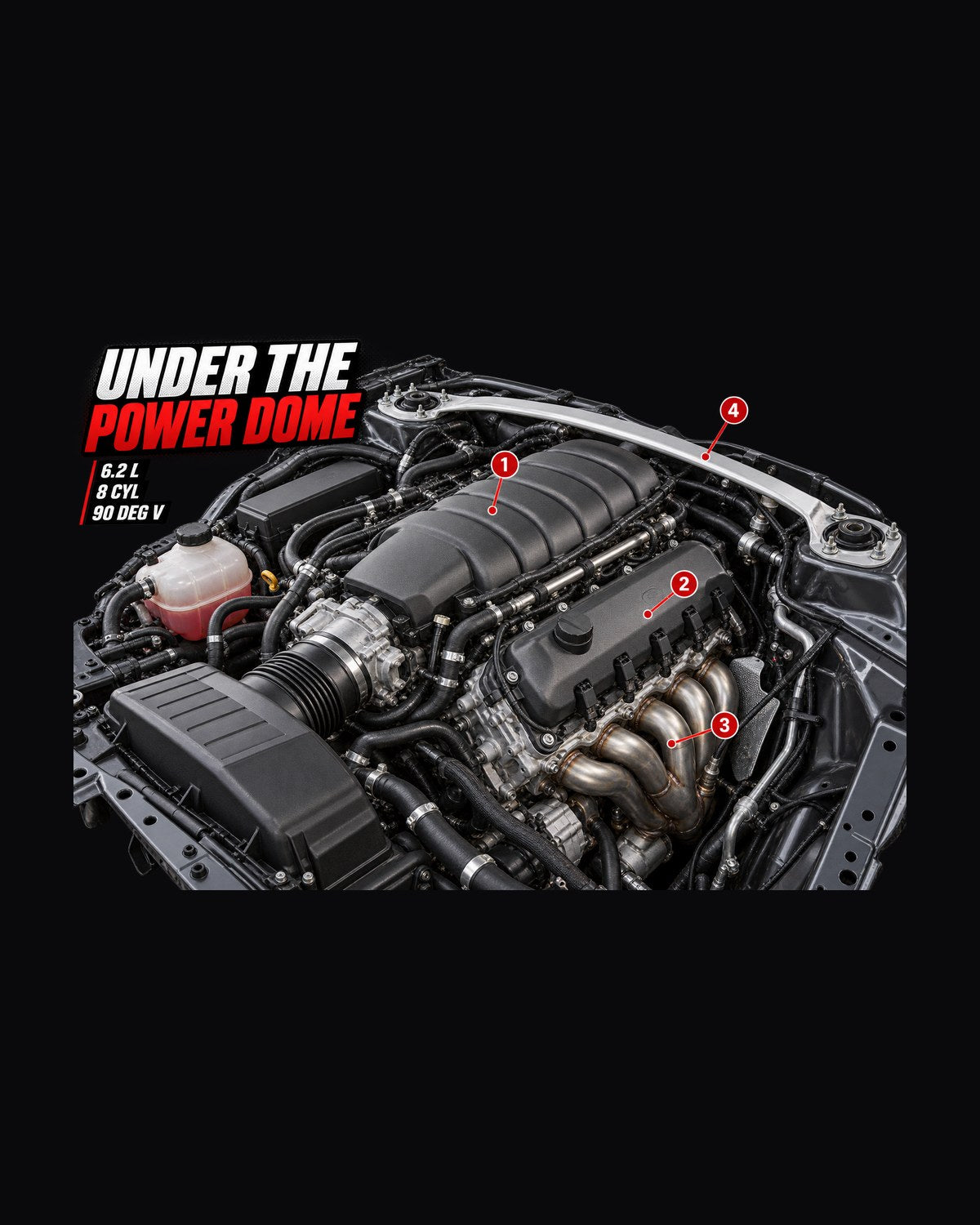 Under The Power Dome Mercedes C63 AMG W204 M156 Engine Tee design only