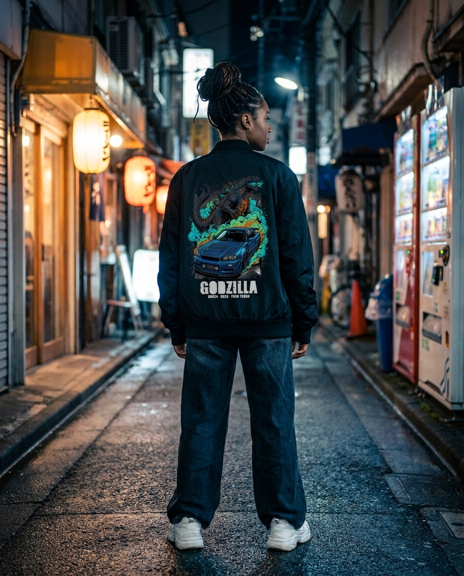 Black Bomber Jacket street