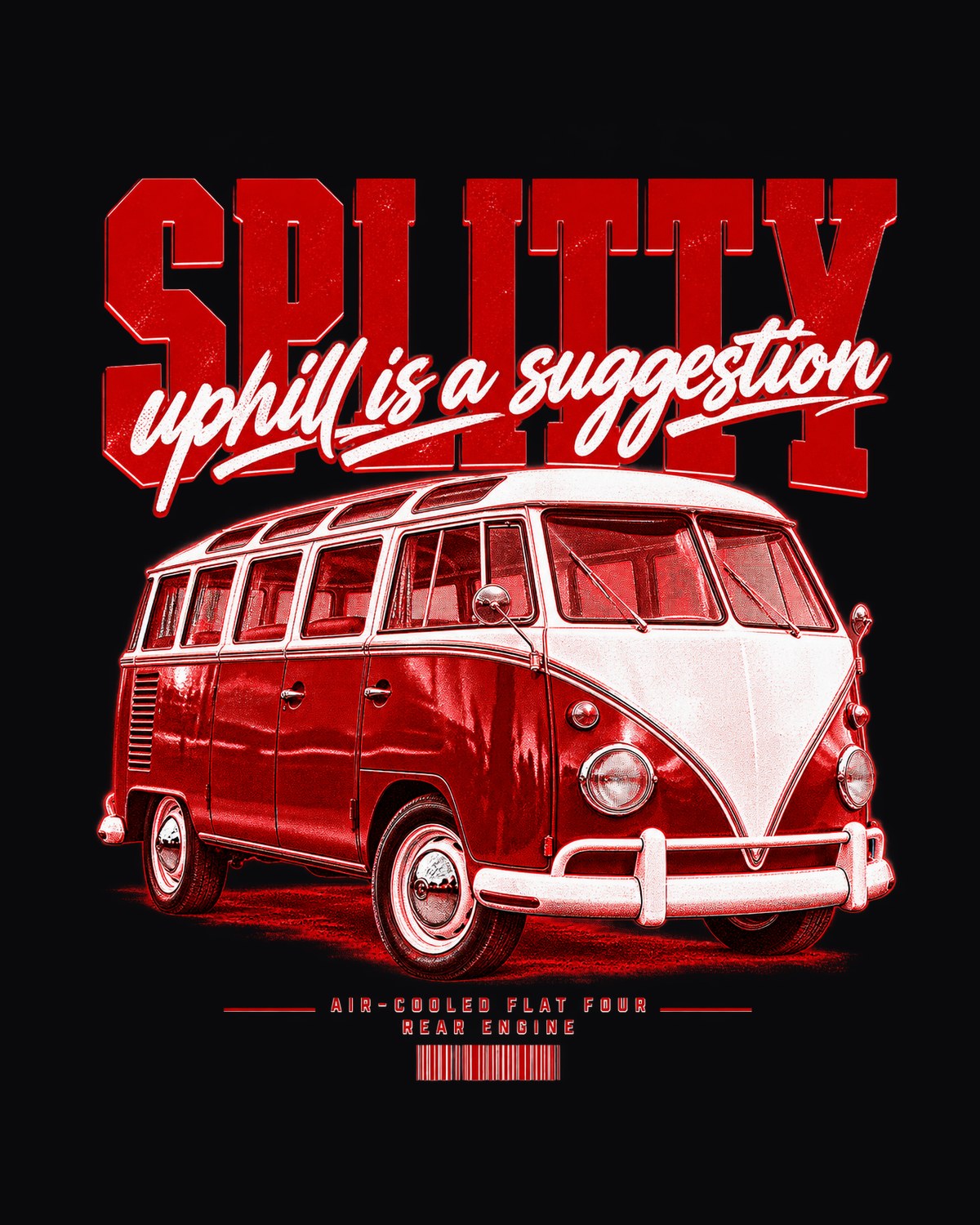 VW T1 Split-Window Bus 1963 Street Poster Tee, Splitty Gift design only