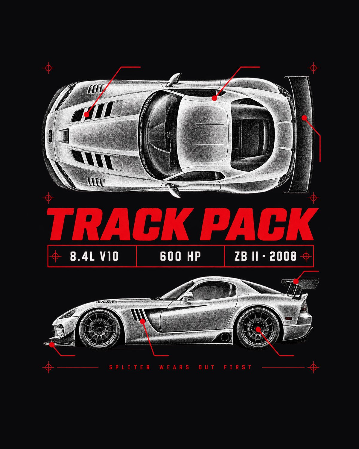 2008 Dodge Viper ACR ZB II Track Pack Spec Poster Shirt design only