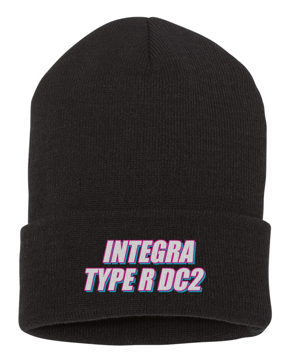 Integra Type R Dc2 black beanie front view with car name