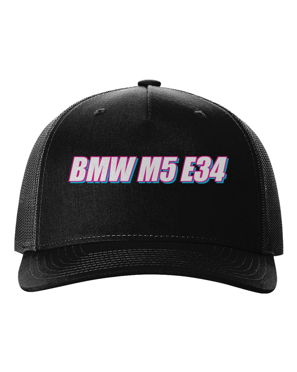 black hat front view with car name