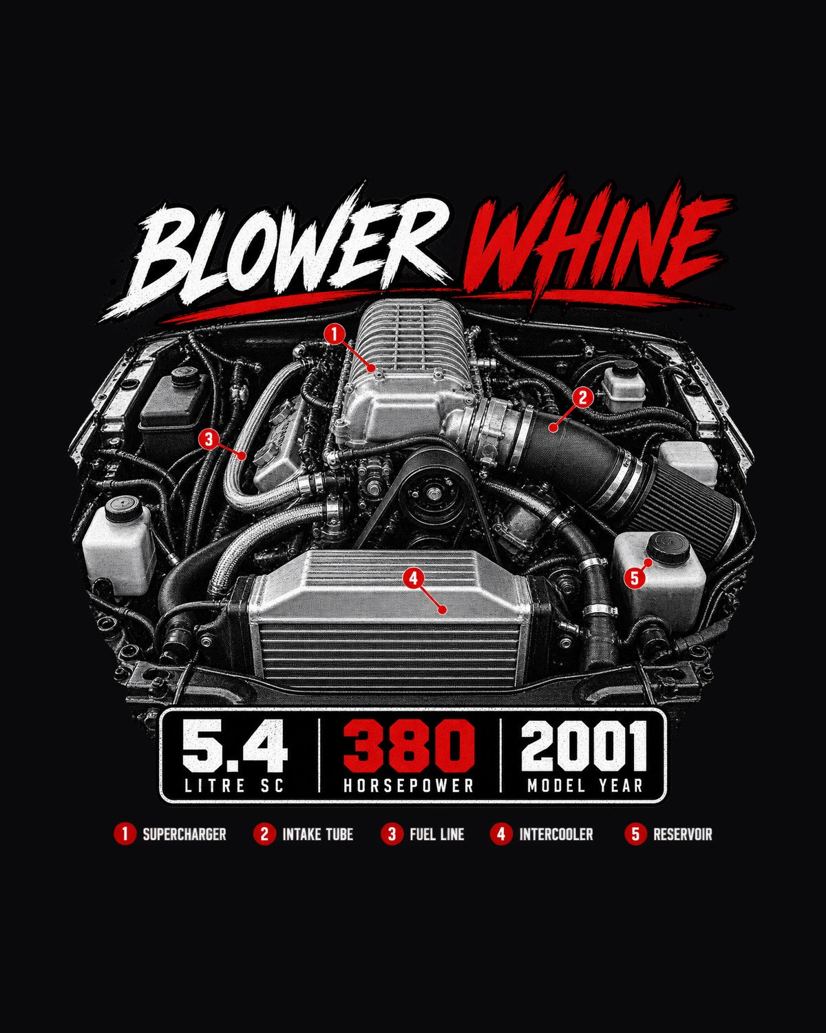 Ford F-150 SVT Lightning 1999-2004 Supercharged Engine Shirt design only