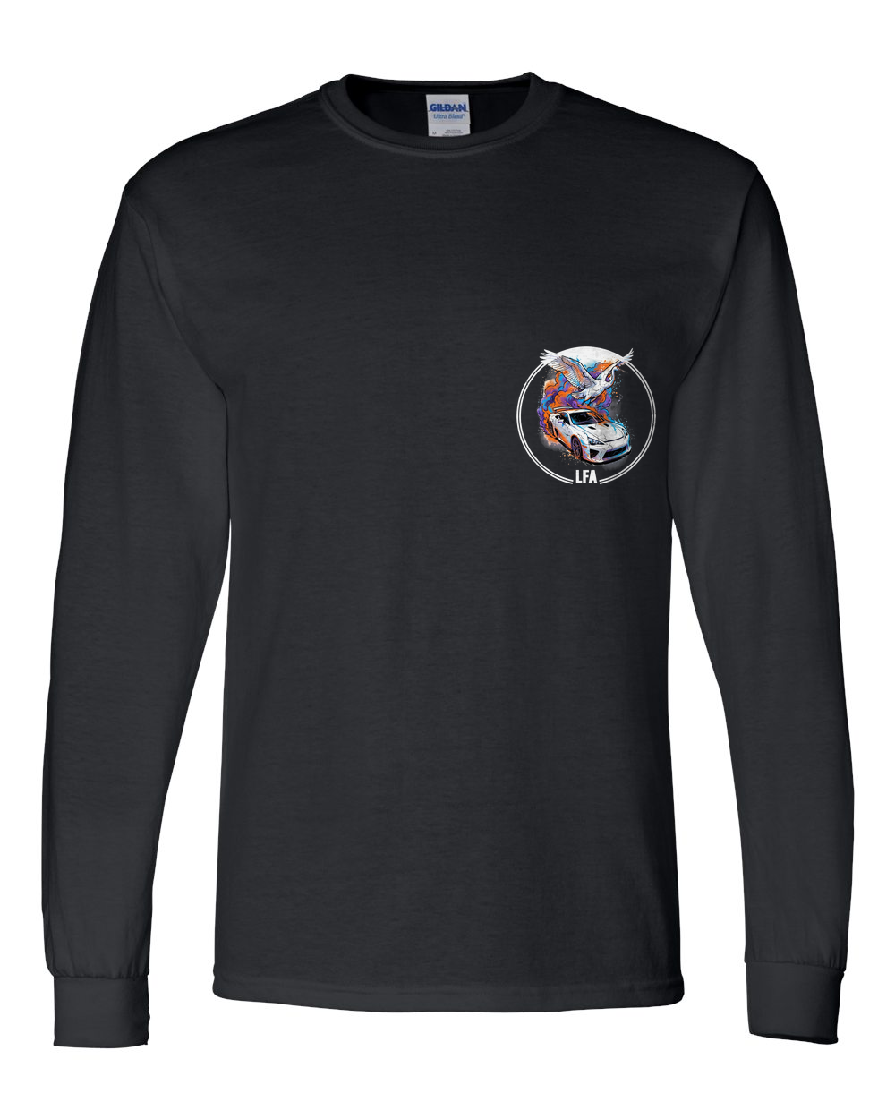 Lexus LFA Crane Long Sleeve T-Shirt — Black front emblem