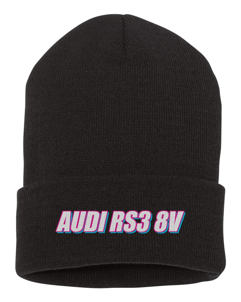 Audi Rs3 8V black beanie front view with car name