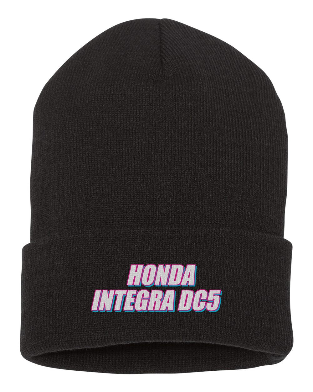 Honda Integra Dc5 black beanie front view with car name