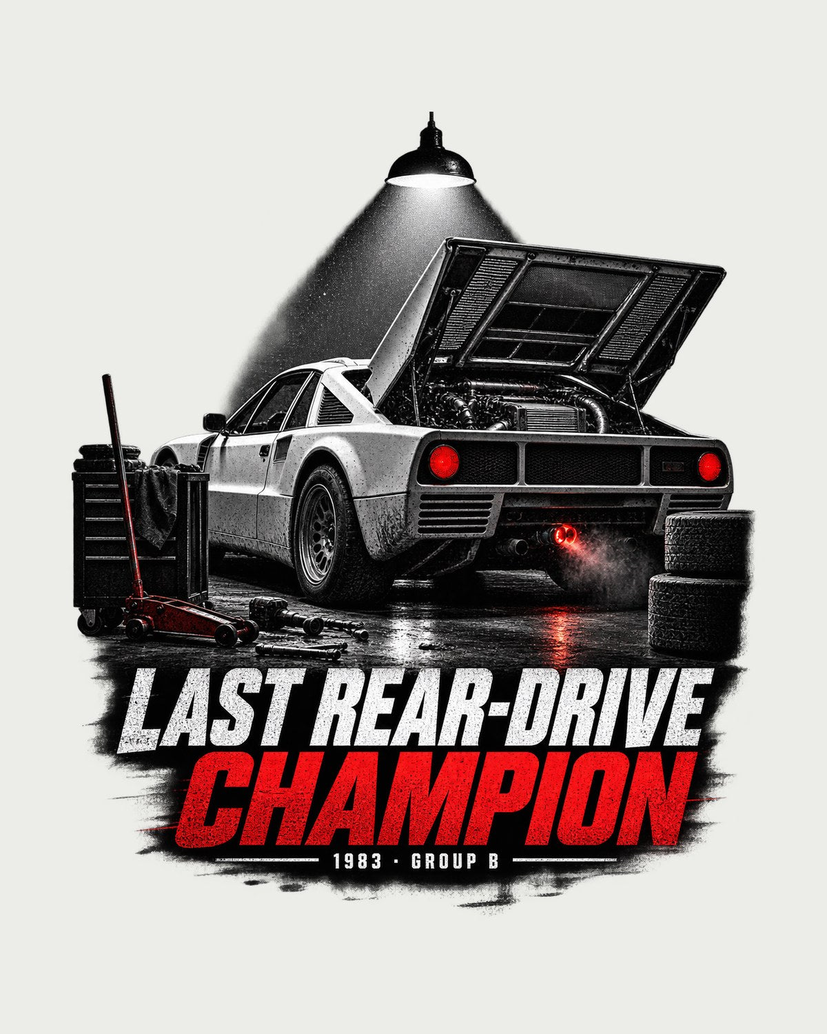 Lancia Rally 037 Last Rear-Drive Champion 1983 Garage Tee design only
