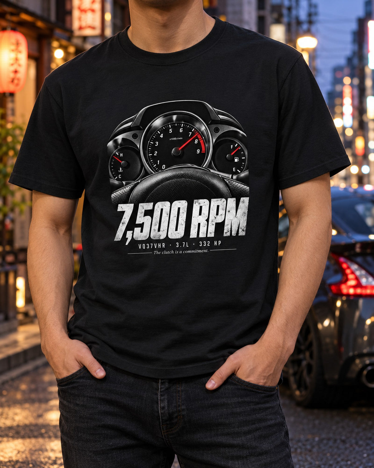 Nissan 370Z Z34 Rev Match Cockpit Gauge Shirt, VQ37VHR Tee T-Shirt Black worn hero