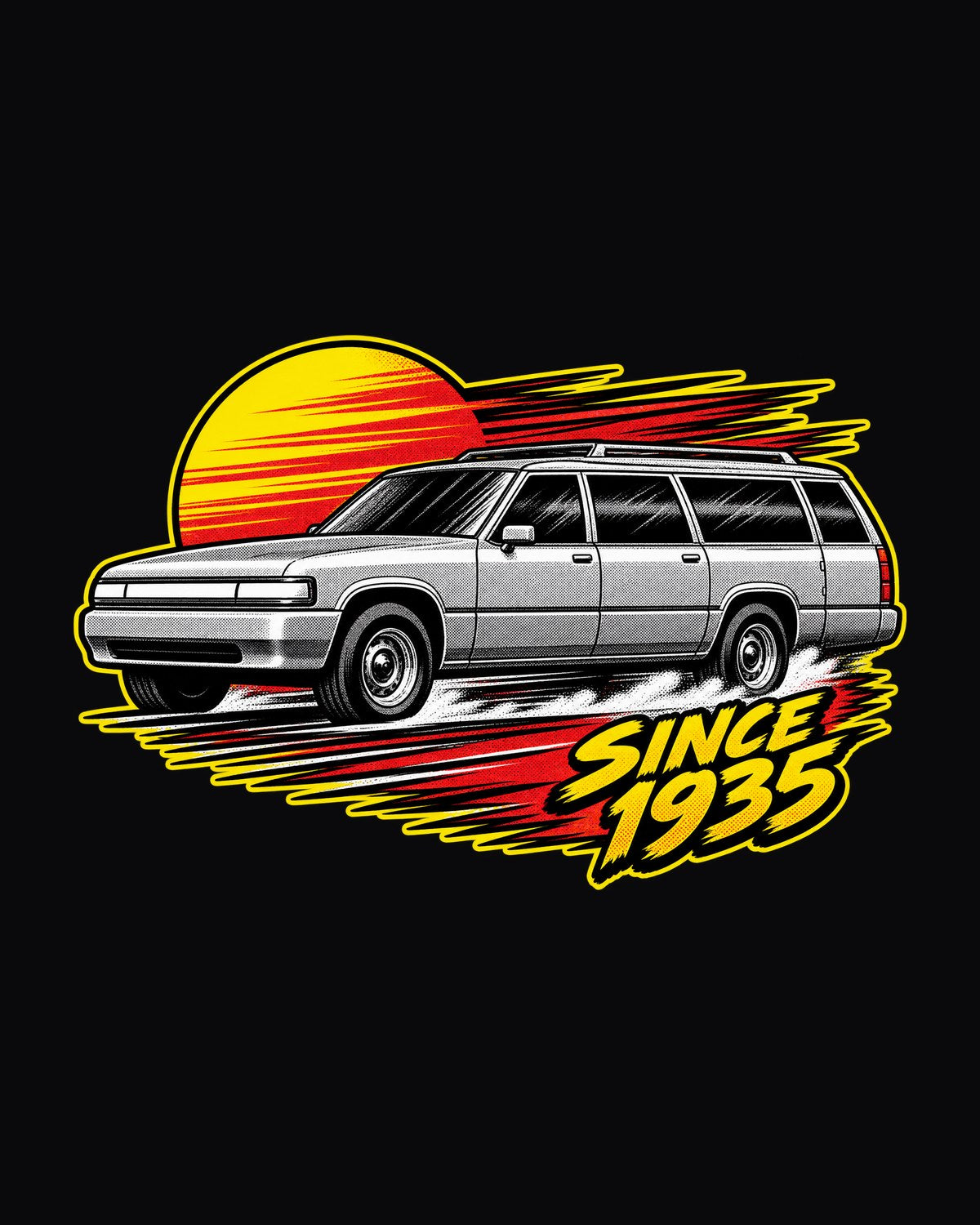 Retro Manga Halftone Chevy Suburban GMT400 Shirt, Since 1935 design only