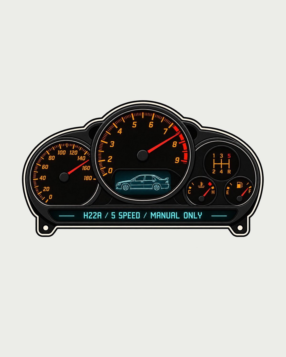 Honda Accord Euro R CL1 H22A Five Speed HUD Shirt design only