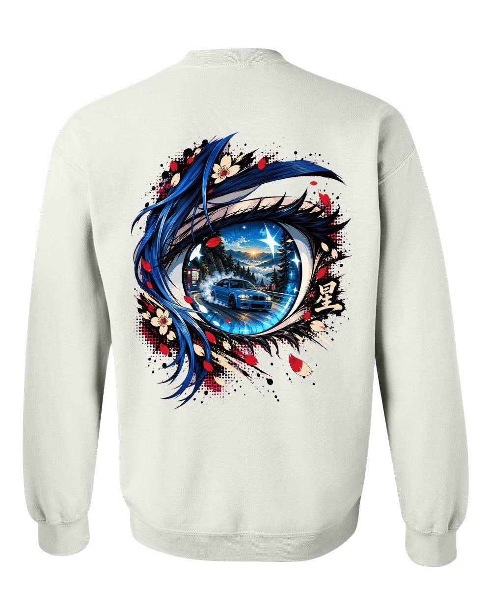 BMW M3 E46 Anime Girl Crewneck White back