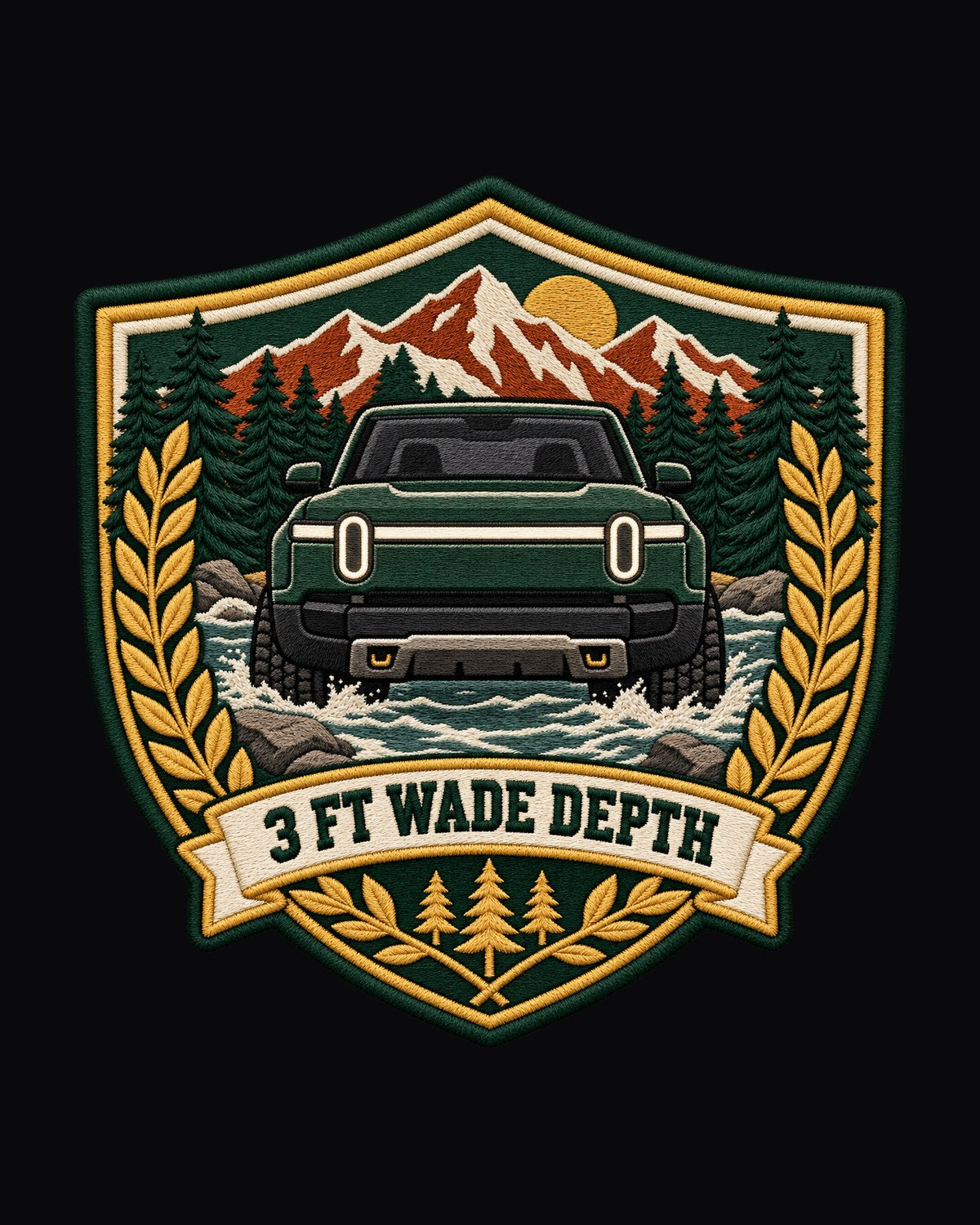 Rivian R1T Wade Crest Varsity Shirt, Truck Owner Gift design only