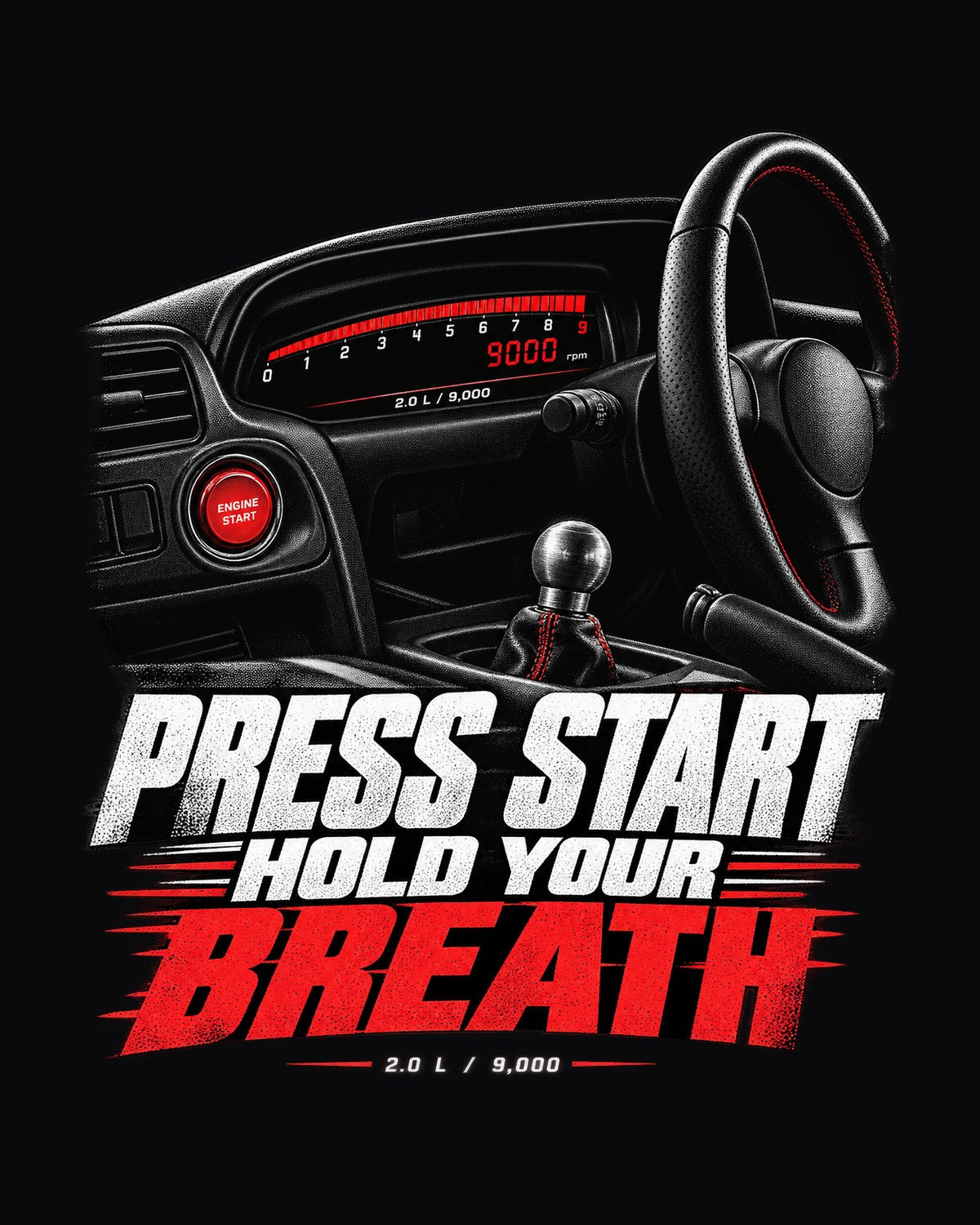 Honda S2000 AP1 Press Start Cockpit Gauge Tee, Car Guy Gift design only