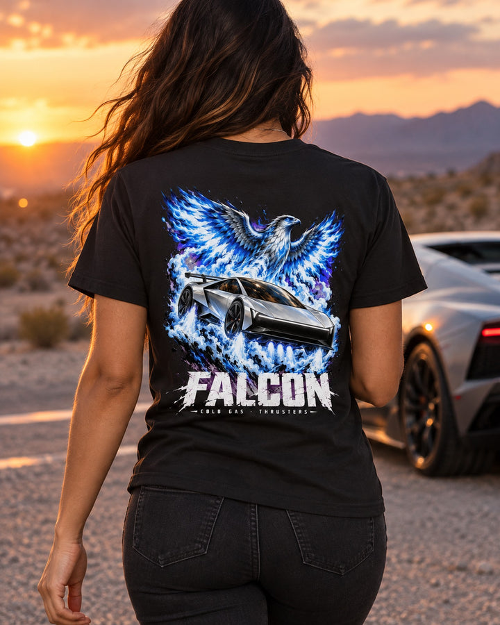 Tesla Roadster 2026 Falcon Shirt, Hoodie & More T-Shirt Black worn hero
