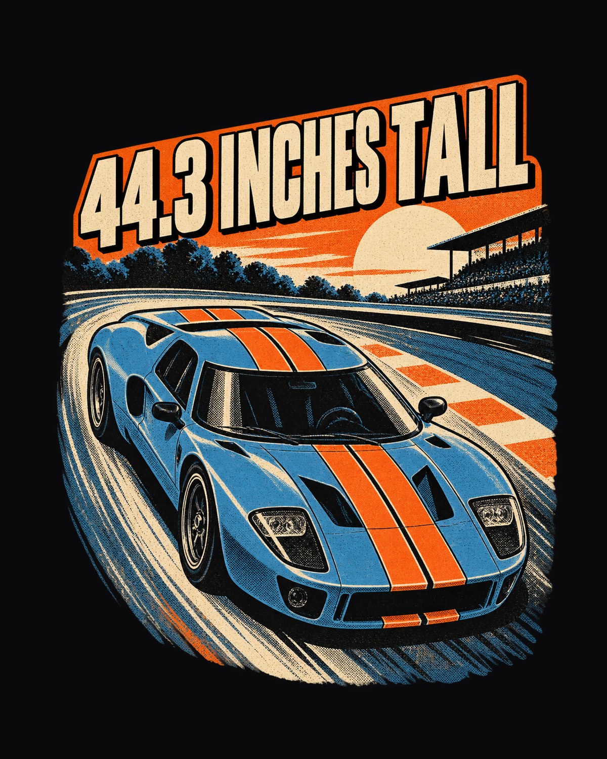 Ford GT 2005-2006 Overhead Retro Le Mans Poster Tee design only