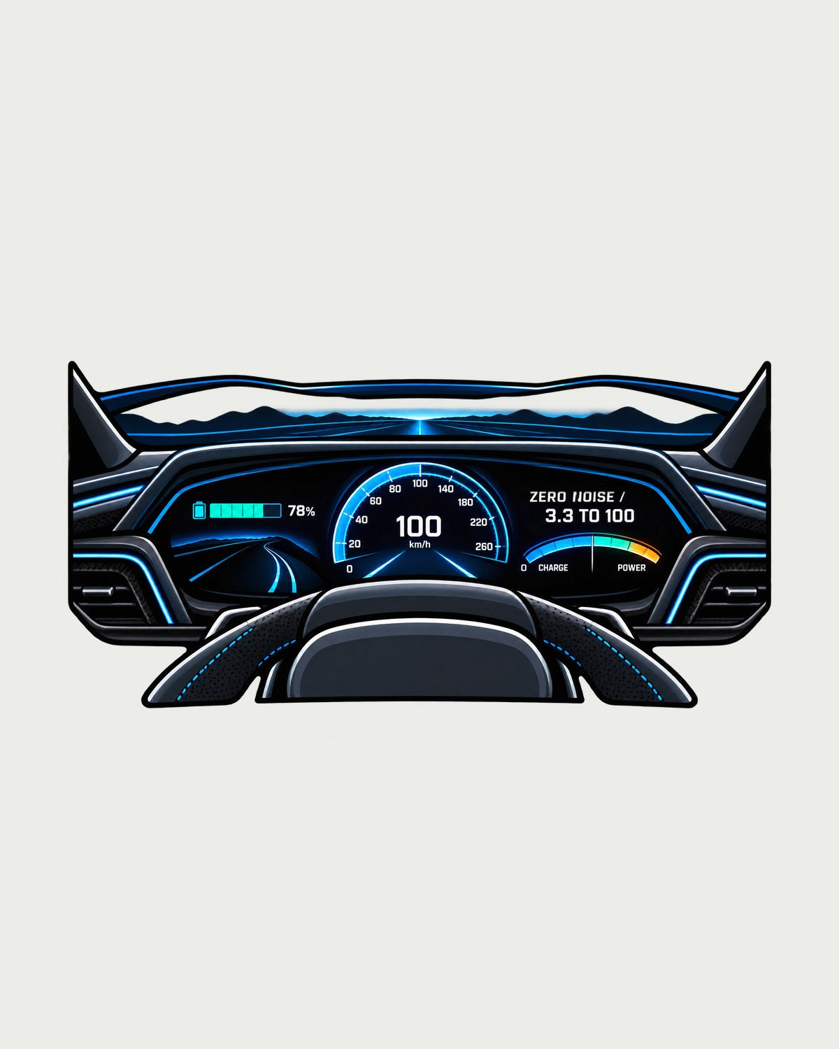 Audi e-tron GT Gauge Cluster Tee, Zero Noise print design only