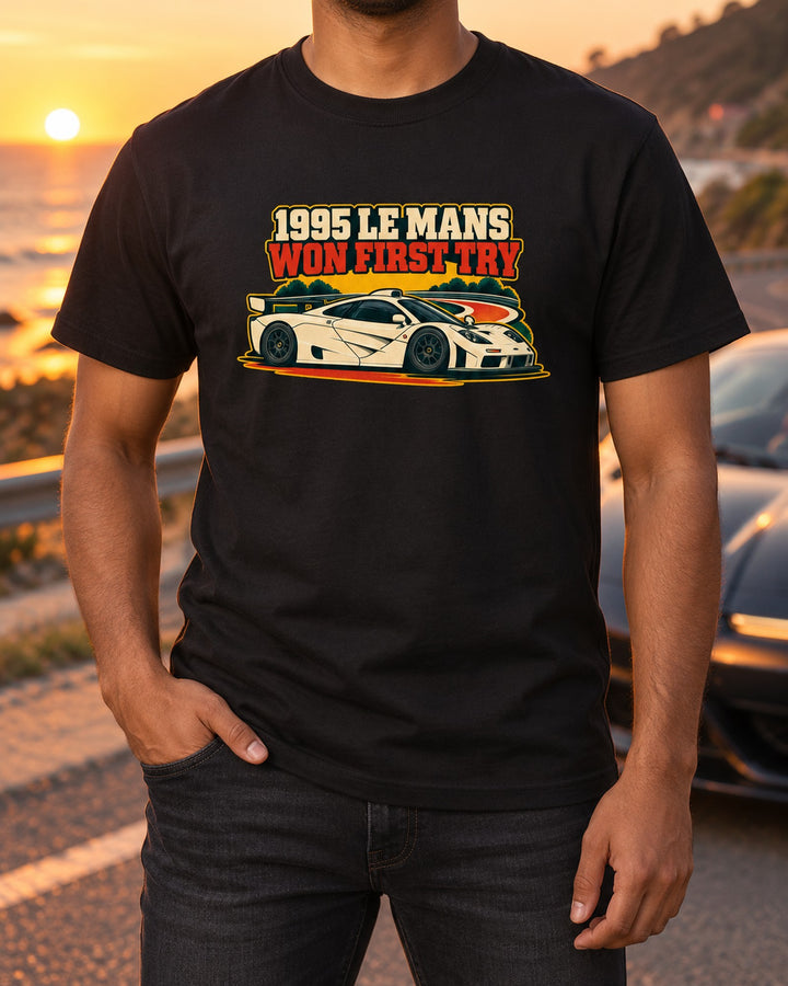 McLaren F1 GTR Le Mans 1995 Vintage Race Poster Shirt T-Shirt Black worn hero