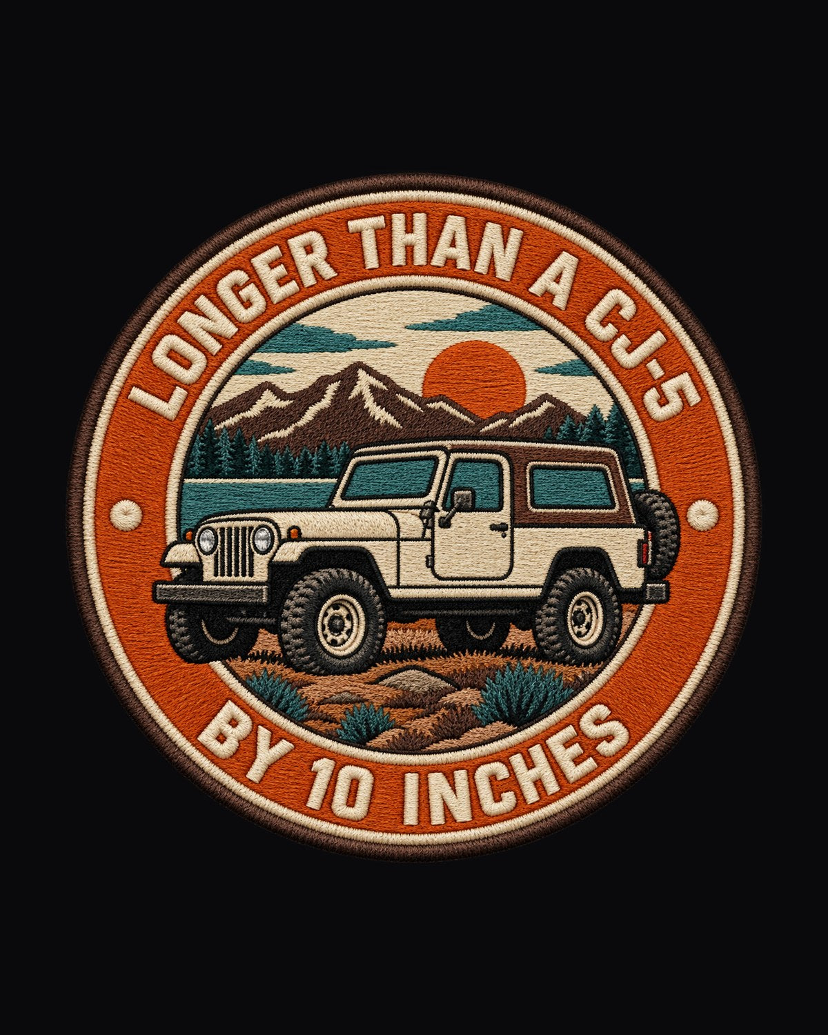Jeep CJ-7 Longer Wheelbase Varsity Crest Tee, Jeep Gift design only