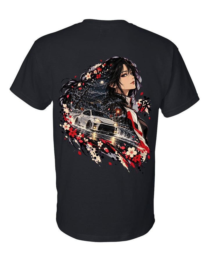 Toyota GR Yaris Anime Girl T-Shirt Black back