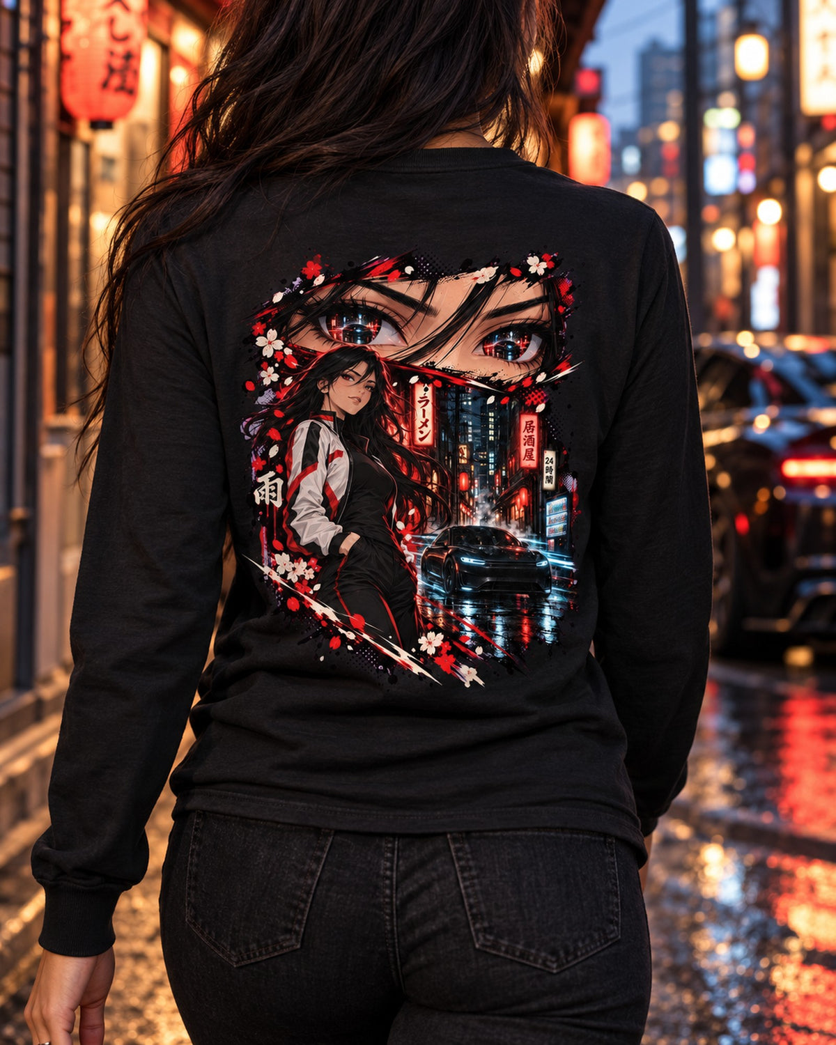 Tesla Model S Plaid Anime Girl Shirt, Hoodie & More Long Sleeve Black worn hero