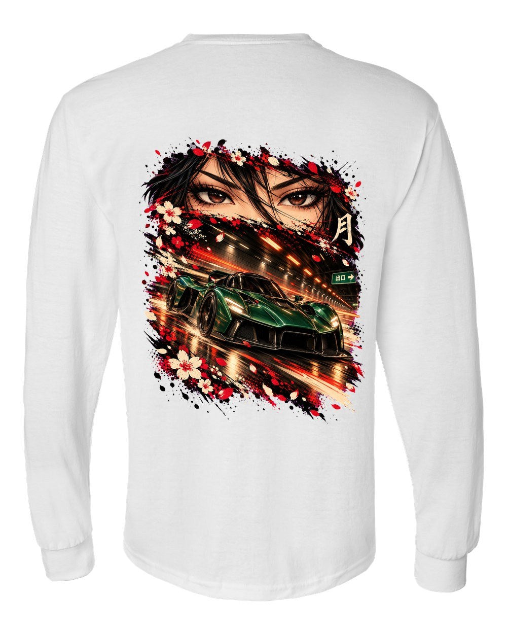Aston Martin Valkyrie Anime Girl Long Sleeve White back