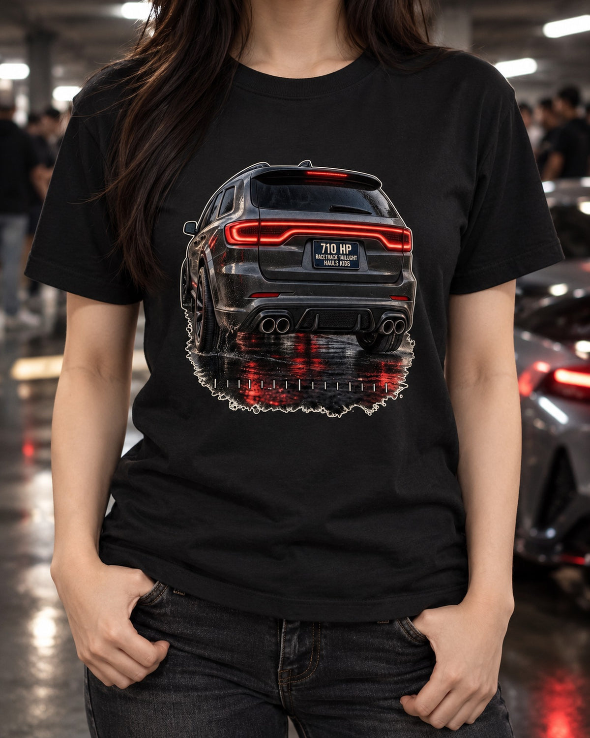 Dodge Durango SRT Hellcat Taillight Detail Shirt, Hauls Kids T-Shirt Black worn hero