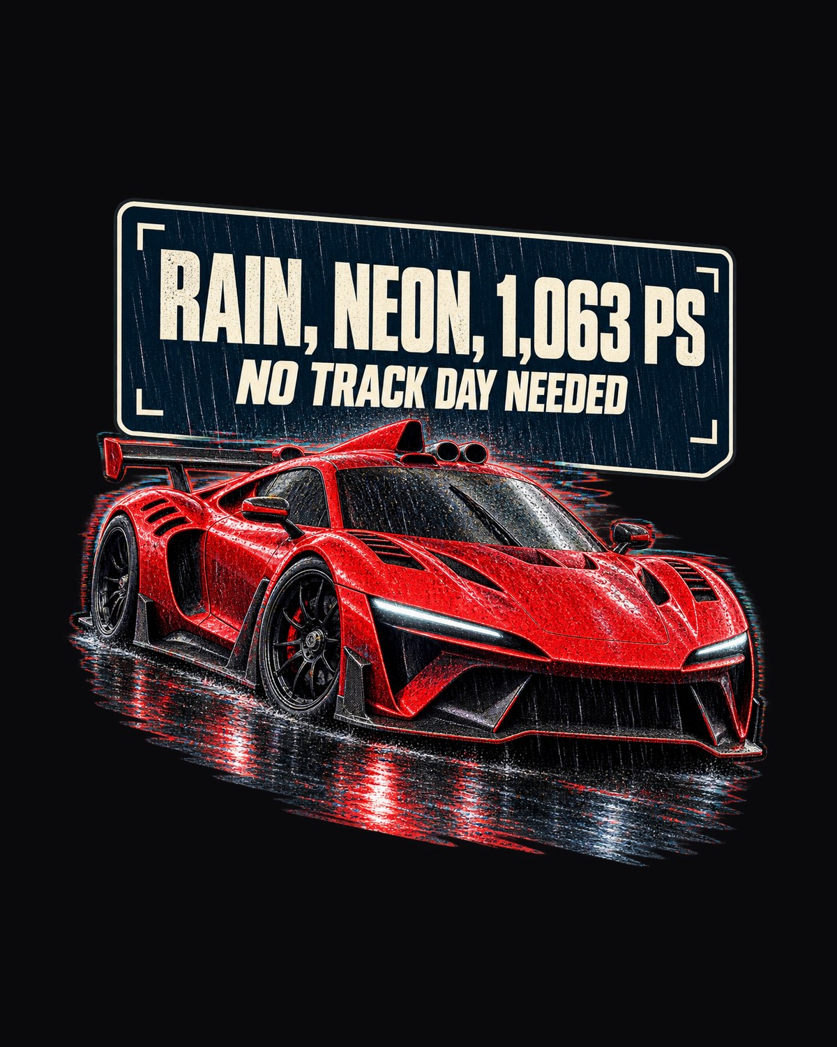Mercedes-AMG One Rainy Night Street Shirt, 1,063 PS Car Tee design only