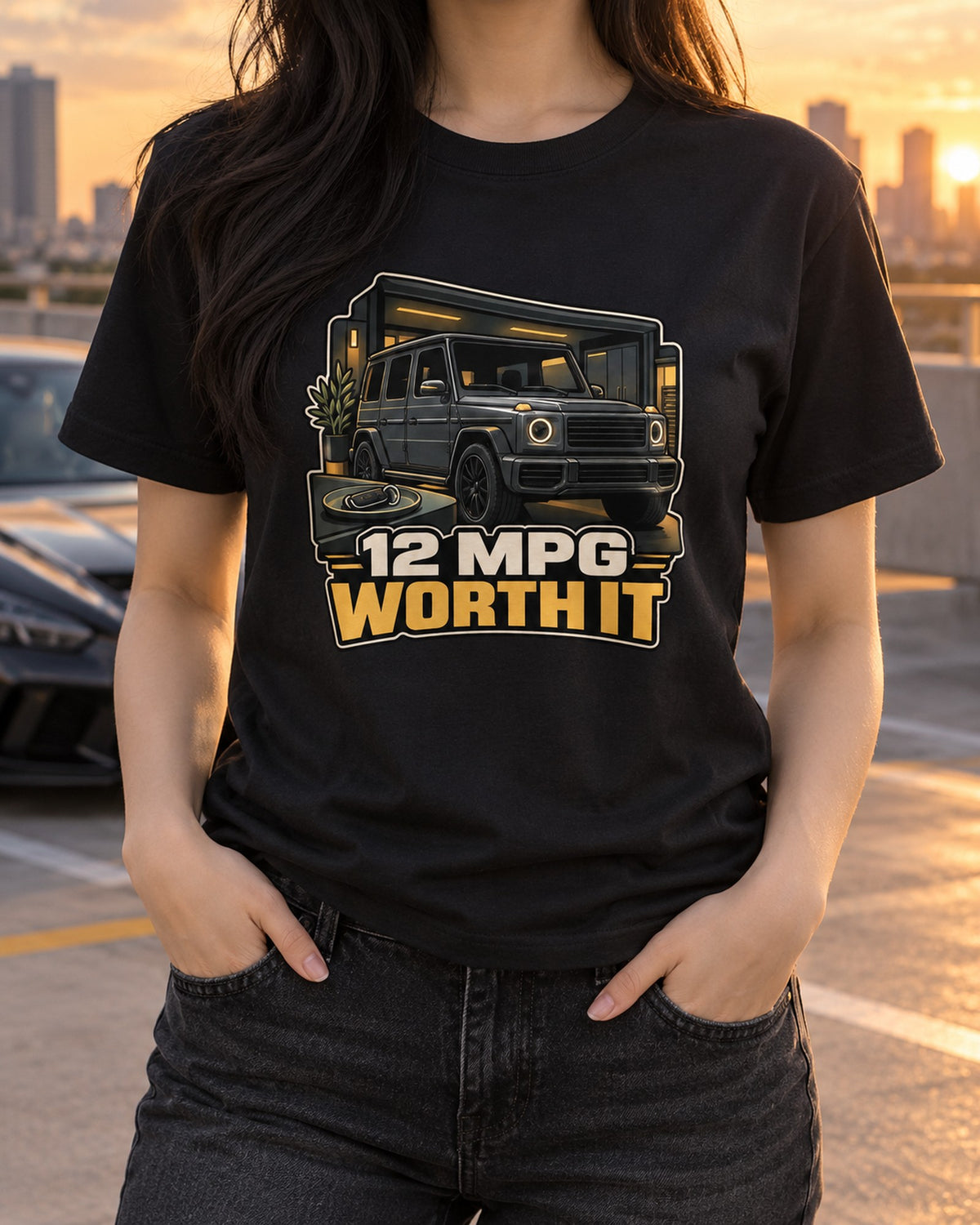 Mercedes Geländewagen W460 1979 Army Surplus Stamp Tee T-Shirt Black worn hero