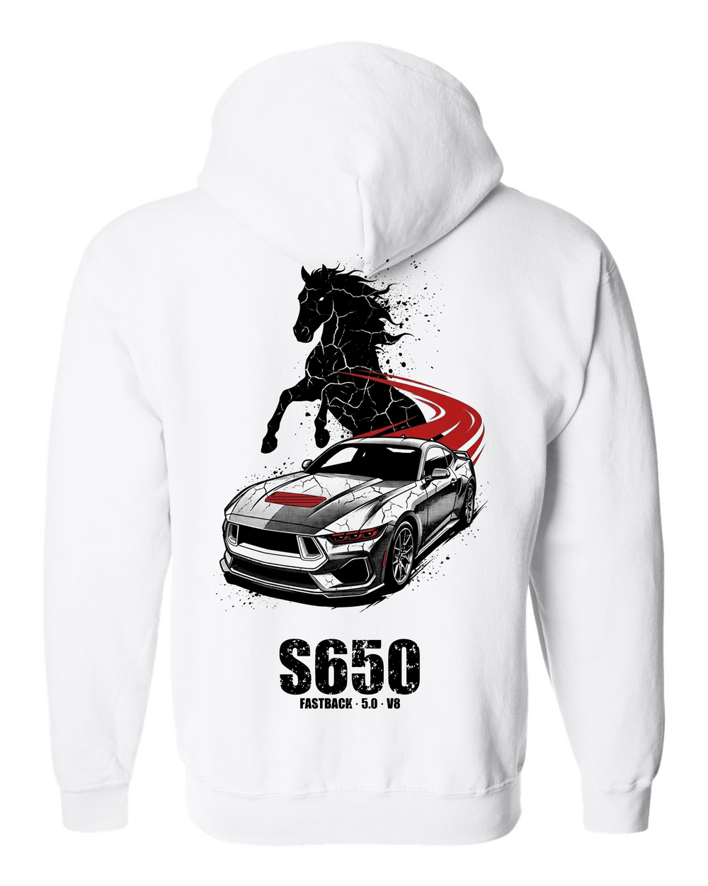 Zip Hoodie White back