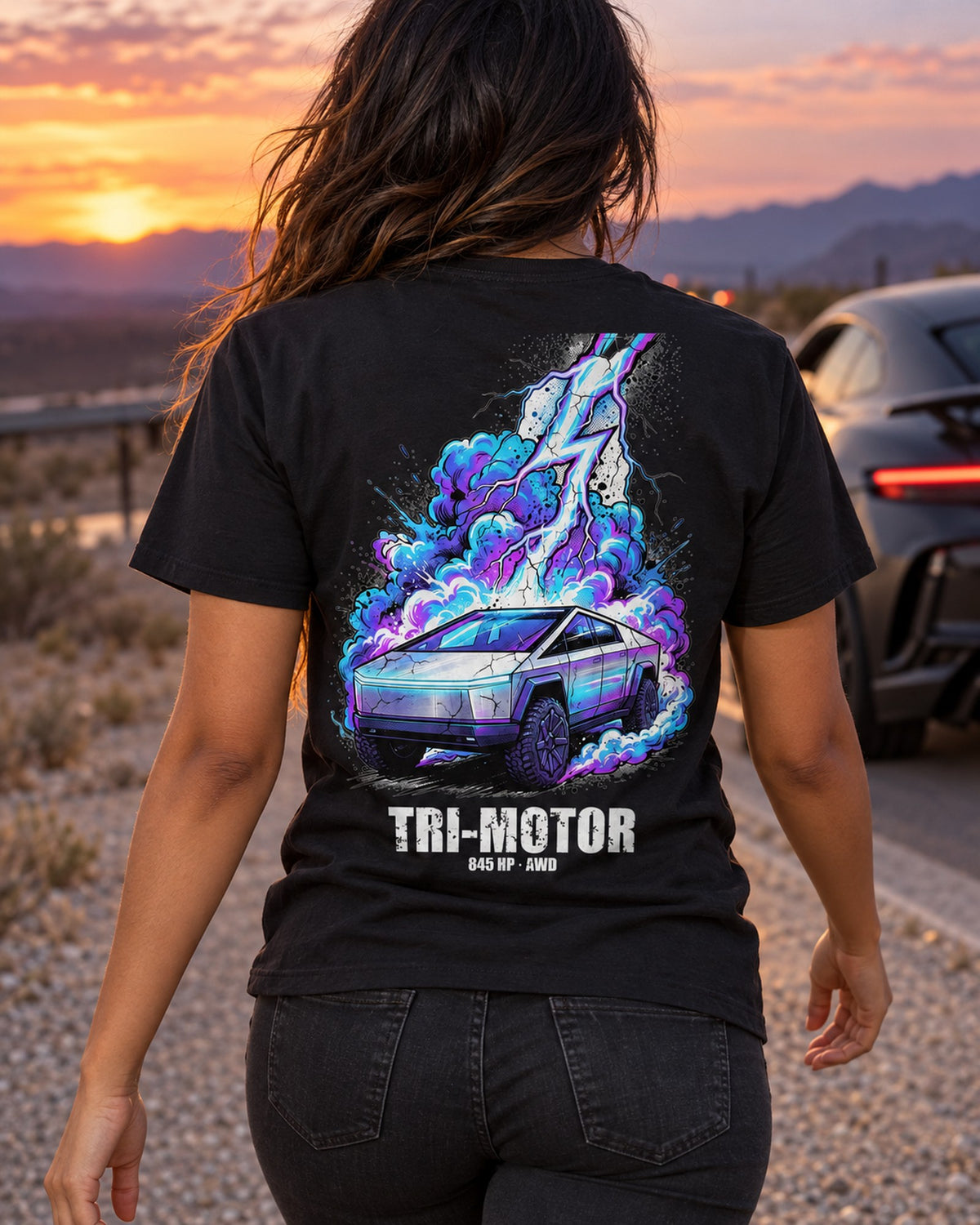 Tesla Cybertruck Bolt T-Shirt worn hero