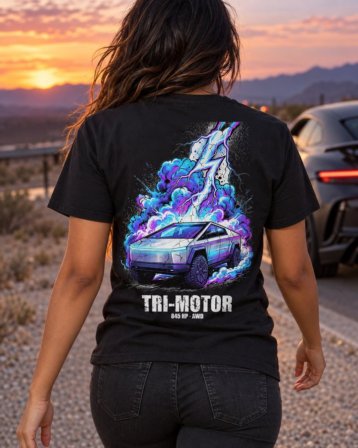 Tesla Cybertruck Bolt T-Shirt worn hero