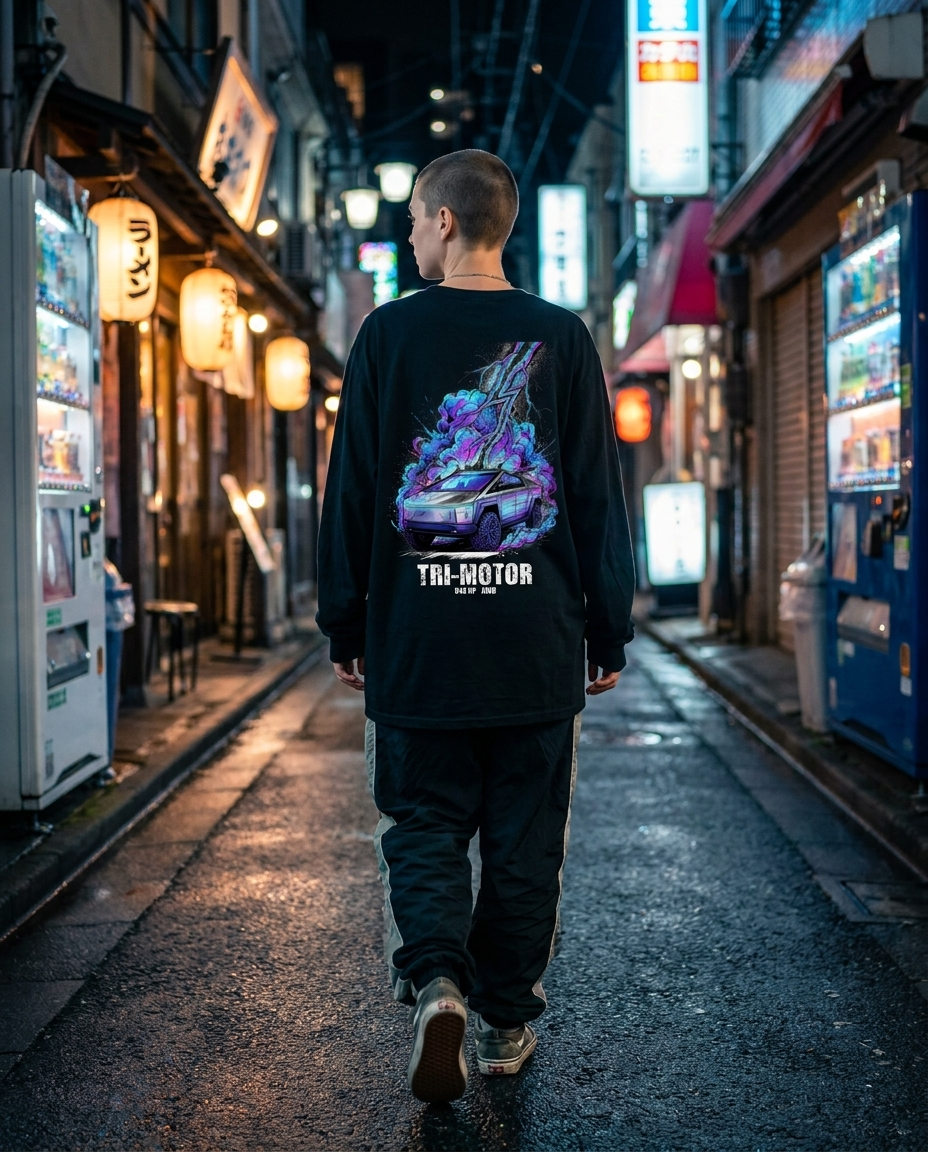 Black Long-Sleeve Tee street