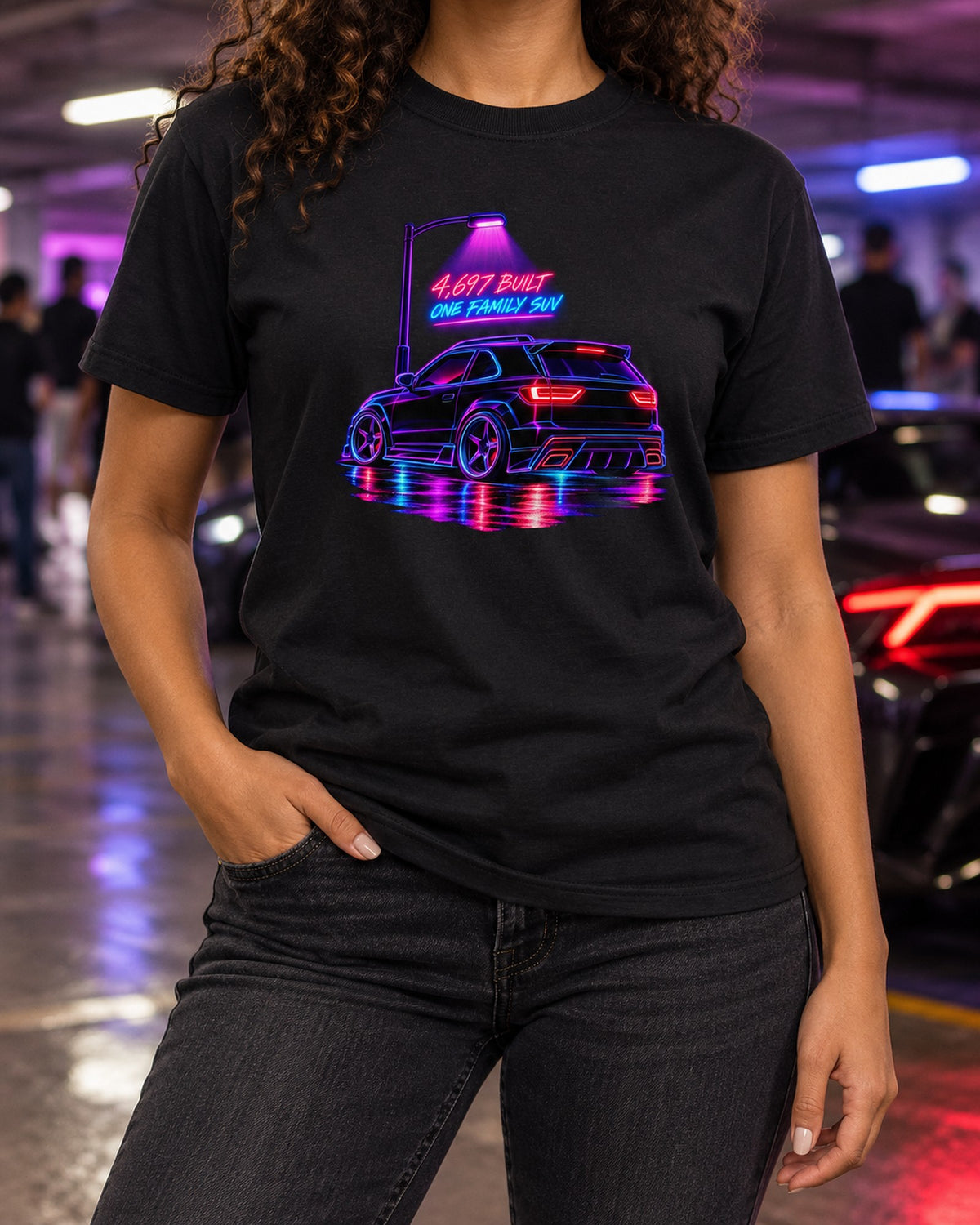 GMC Typhoon 1992-93 Neon Taillight Shirt, 4,697 Built Car Guy Tee T-Shirt Black worn hero